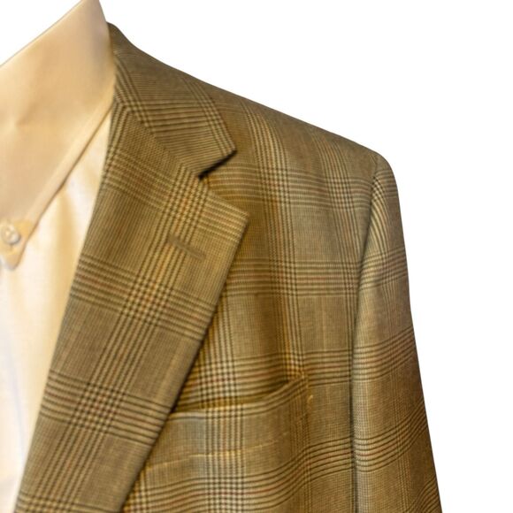 Glen Plaid Wool Silk Blazer 44S – Jos A Bank - Picture 3 of 16